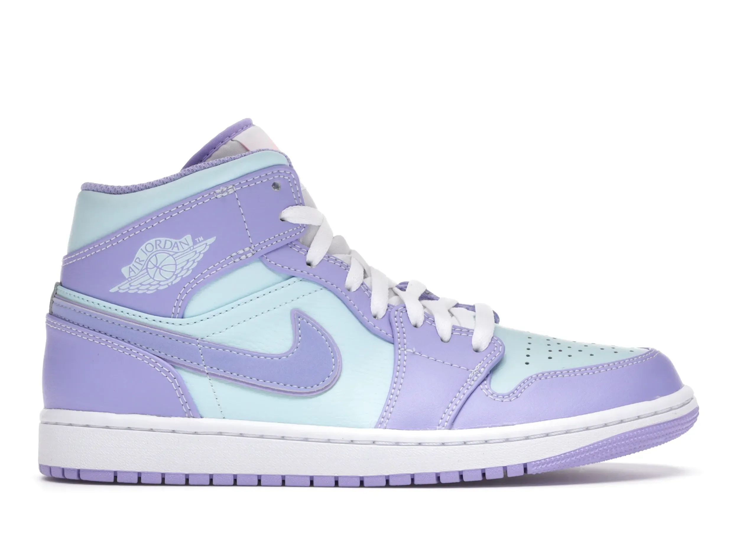 Jordan 1 Mid Purple Aqua Men Shoes