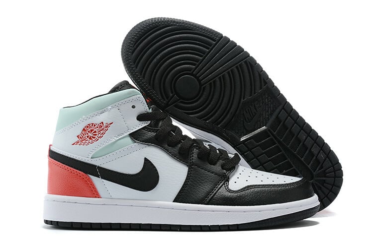 Jordan 1 Mid  Red Mint Black Toe Green Orange BQ6931-100 Men's Size 7 - 12 US, Women's Size 5.5 - 8.5 US