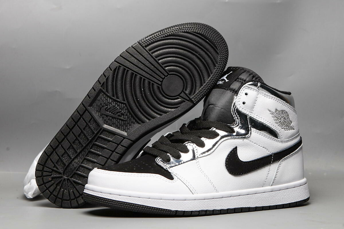Jordan 1 Mid White Silver Black 554724-121 Men's Size 7 - 12 US, Women's Size 5.5 - 8.5 US