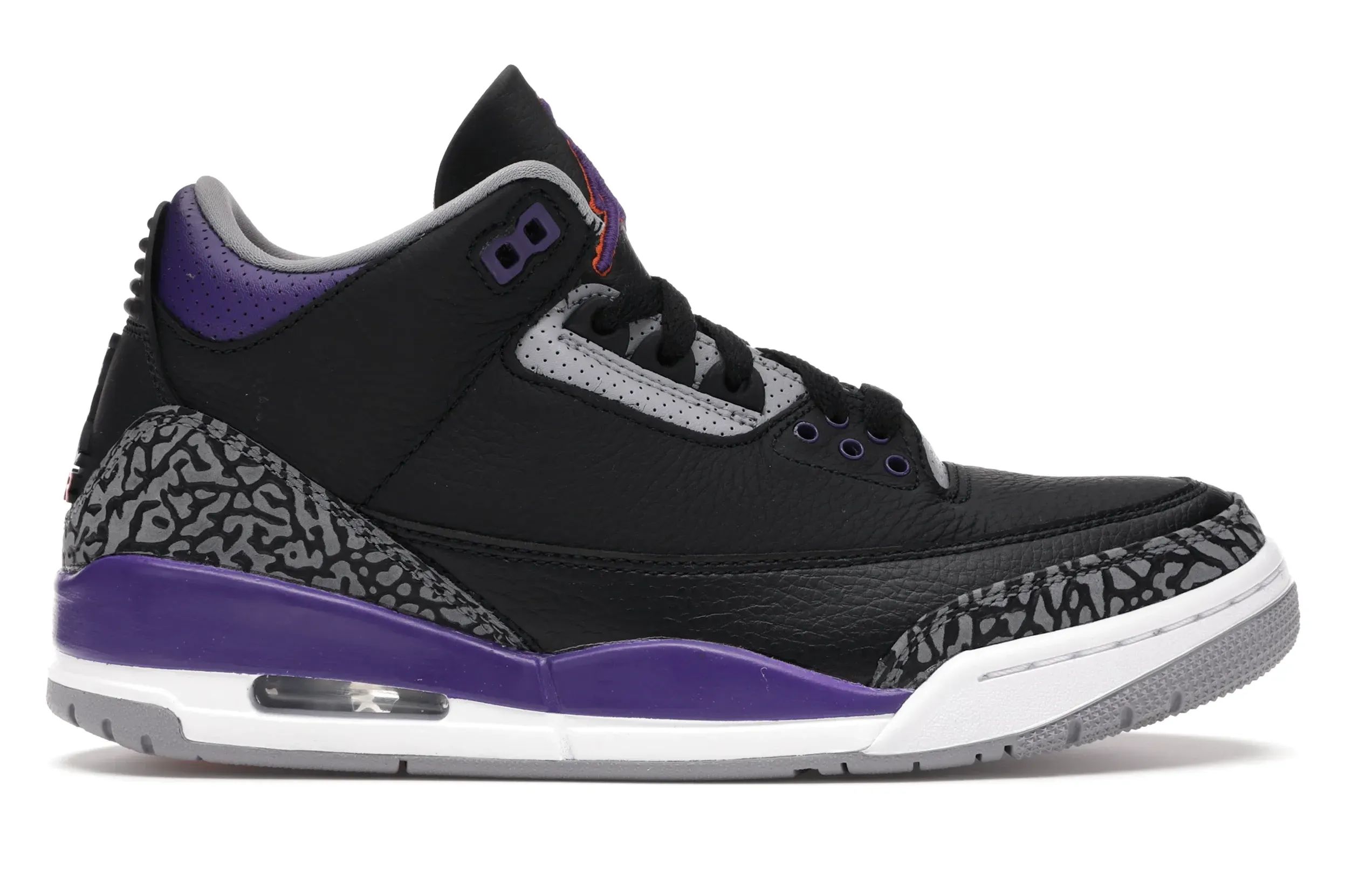 Jordan 3 Retro Black Court Purple Men Shoes
