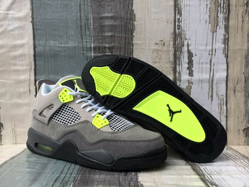 Jordan 4 Neon Cool Grey Volt Wolf Anthracite CT5342-007 Men's Size 7 - 12 US