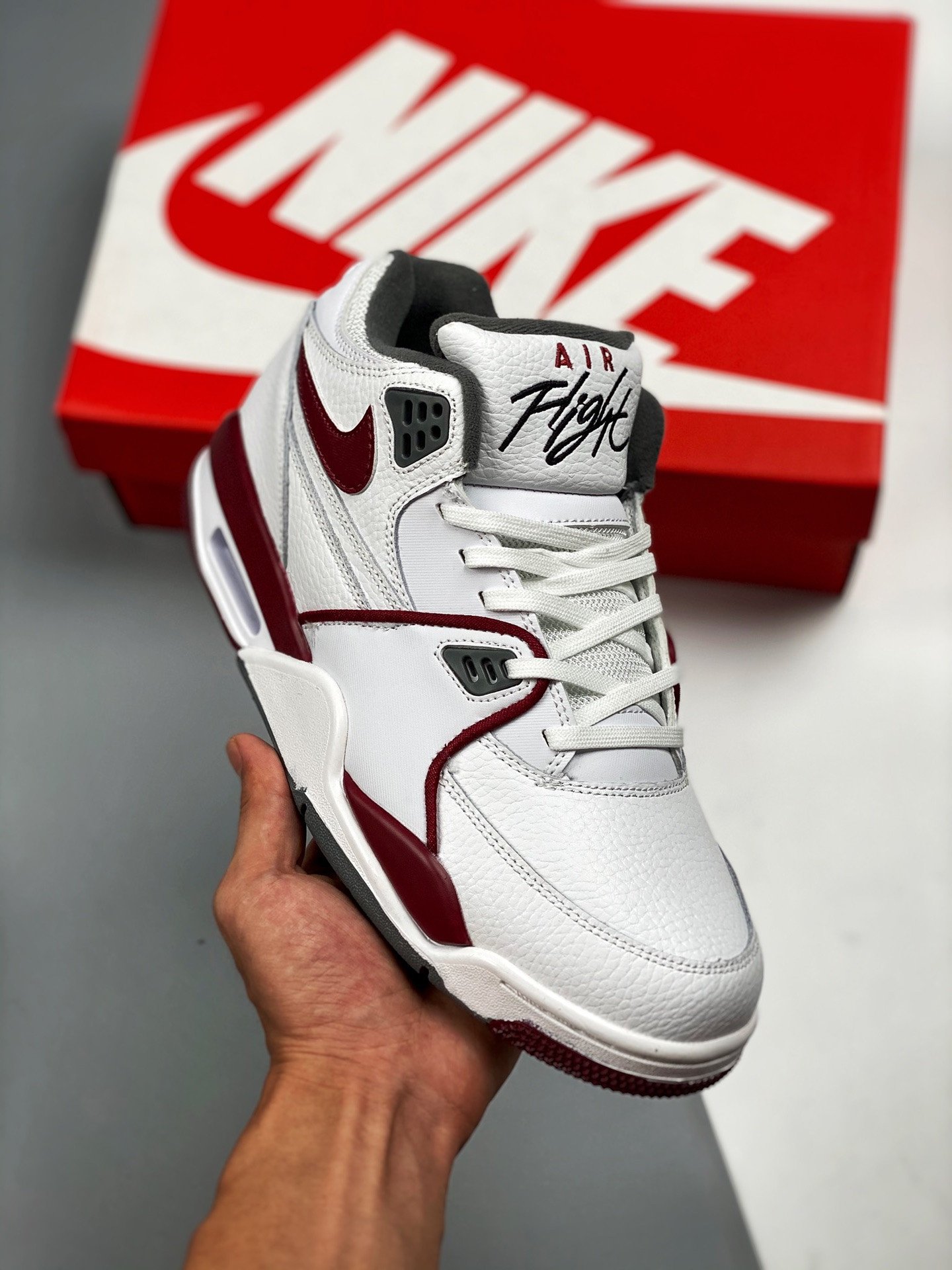 Nike Air Flight 89 White/Ash Grey-Team Red DD1173-100