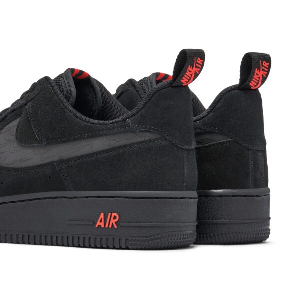 Nike Air Force 1 07 LV8 Reflective Swoosh Black Crimson - Image 4