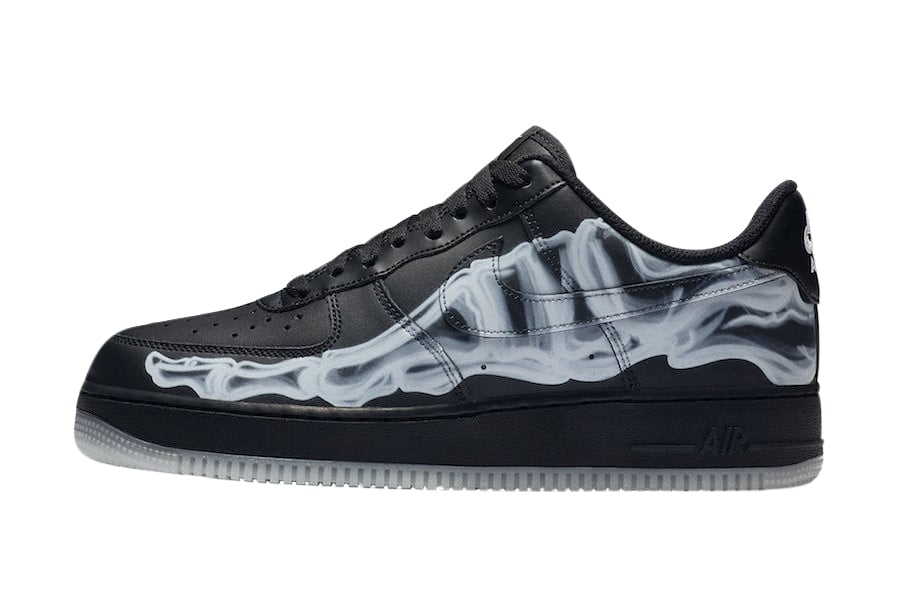 Nike Air Force 1 Low Black Skeleton Men's Size 7 - 12 US, Women's Size 5.5 - 10 US