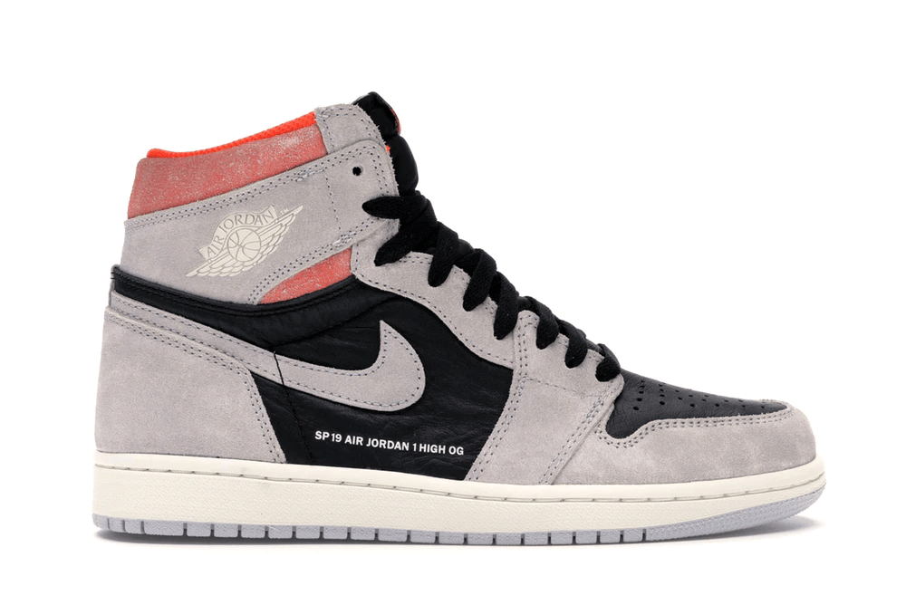 Nike Air Jordan 1 Retro High OG Neutral Grey Hyper Crimson 555088-018 Men size 7 - 11 US, Women size 5.5 - 10 US