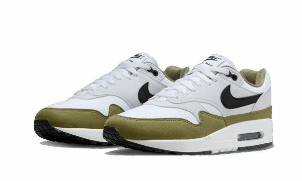 Nike Air Max 1 White Black Medium Olive - Image 2