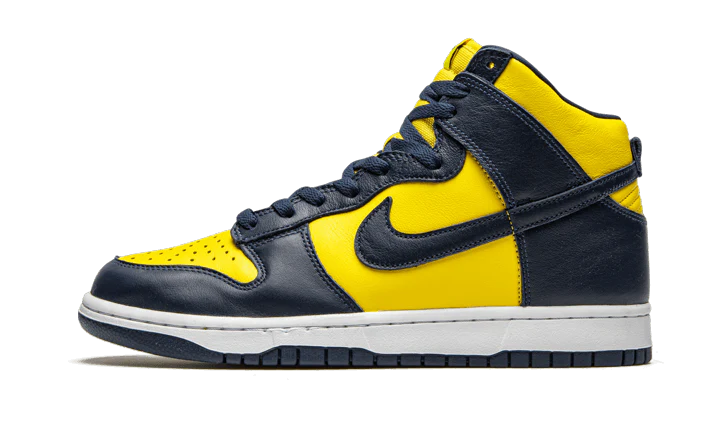 Nike Dunk High Maize Blue Michigan collection