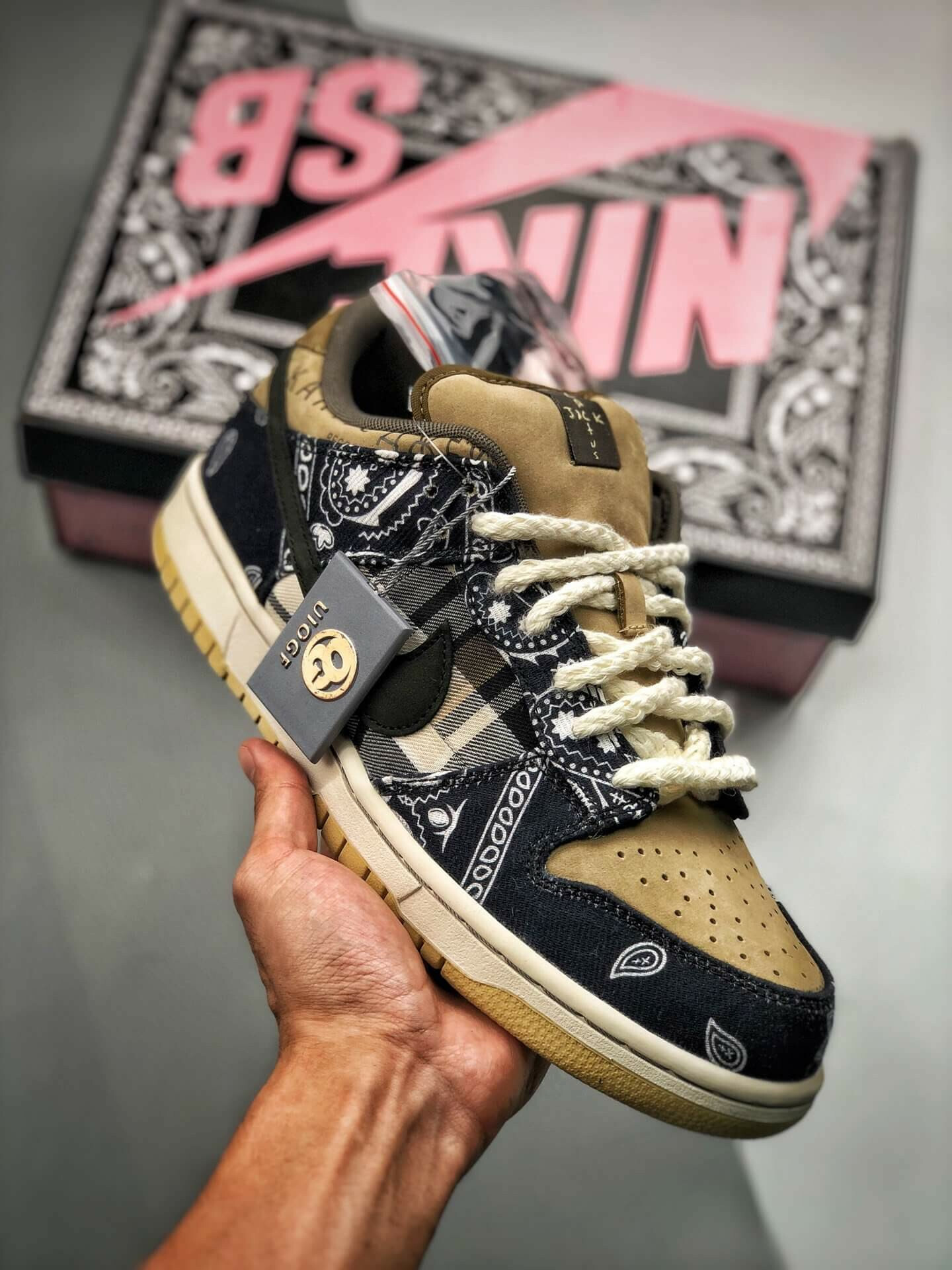 Nike Sb Dunk Low X Travis Scott Jackboys Ct5053-001 Men Size 6.5  u2013 11 Us