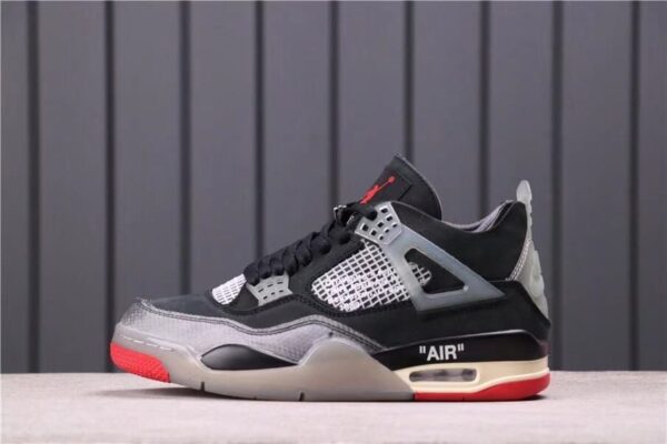 Off-white X  Air Jordan 4 Bred - Image 2