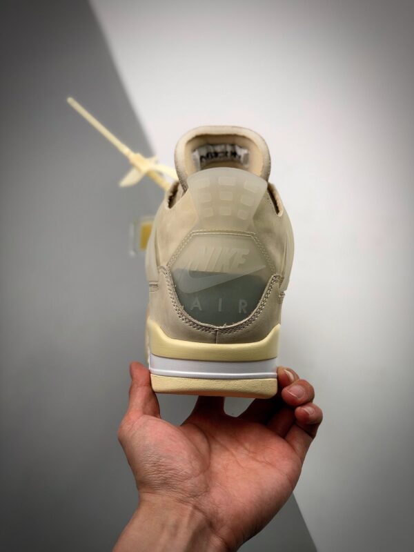 Off-White x Air Jordan 4 Sail/Muslin-White-Black CV9388-100 - Image 7