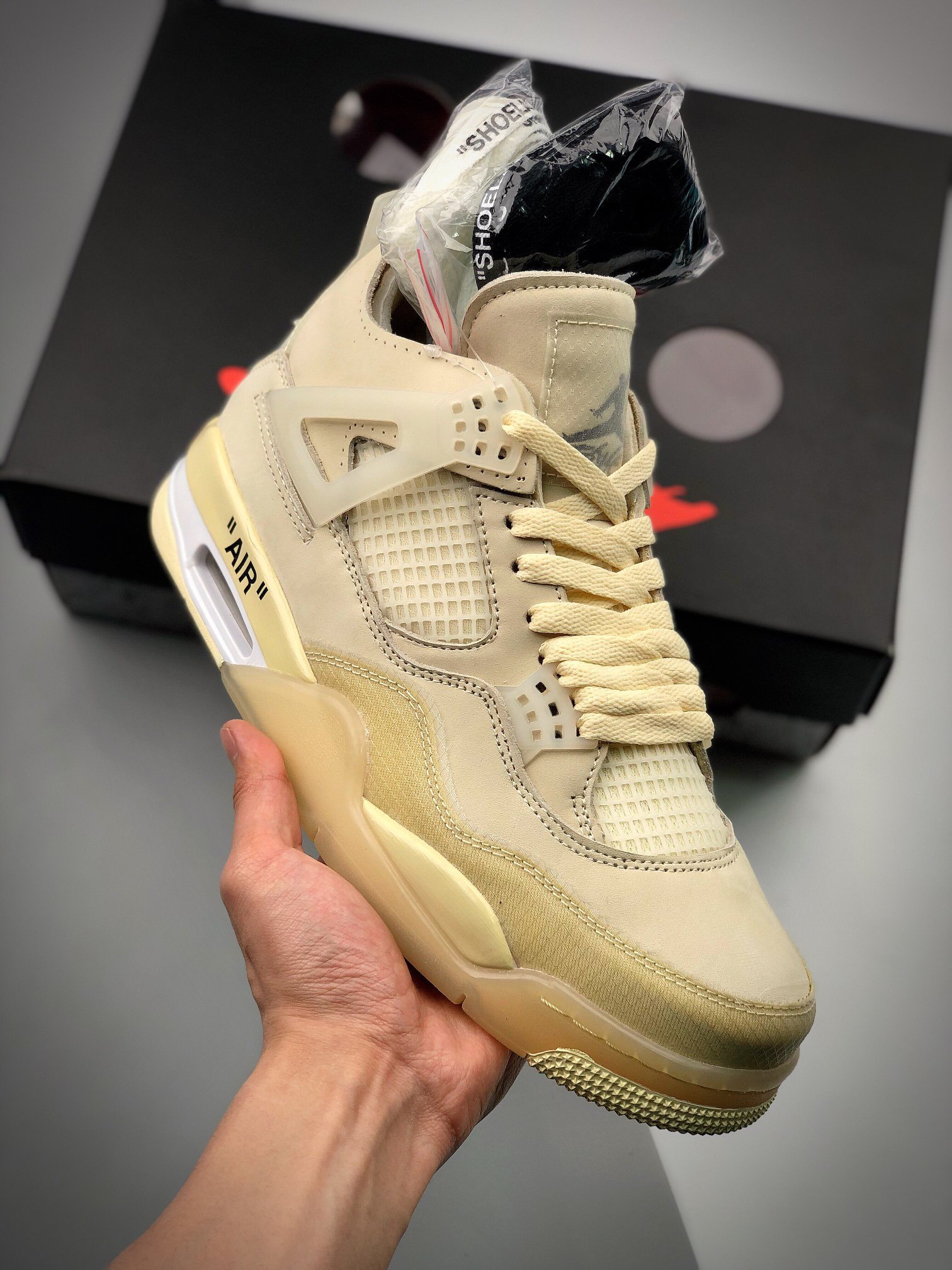 Off-White x Air Jordan 4 Sail/Muslin-White-Black CV9388-100