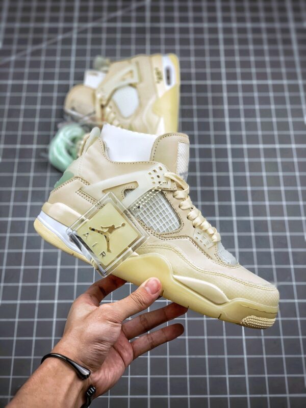 Off-White x Air Jordan 4 SP Sail/Muslin-White-Black - Image 3