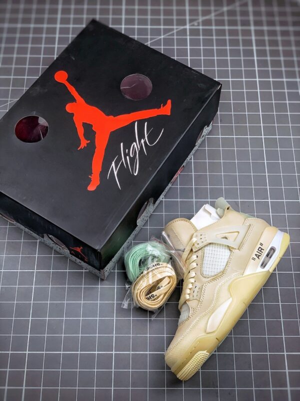 Off-White x Air Jordan 4 SP Sail/Muslin-White-Black - Image 2
