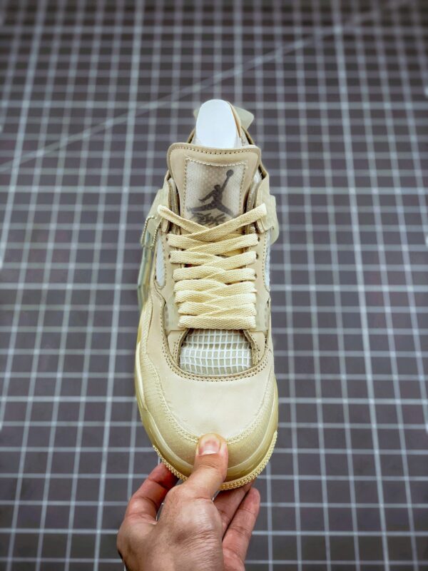 Off-White x Air Jordan 4 SP Sail/Muslin-White-Black - Image 8