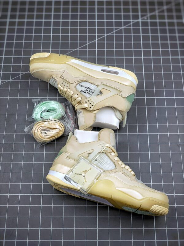 Off-White x Air Jordan 4 SP Sail/Muslin-White-Black - Image 4