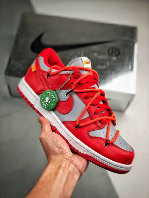 Off-white X Dunk Low University Red Ct0856-600 Women u2019s Size 5.5  u2013 10.5 Us - Image 2