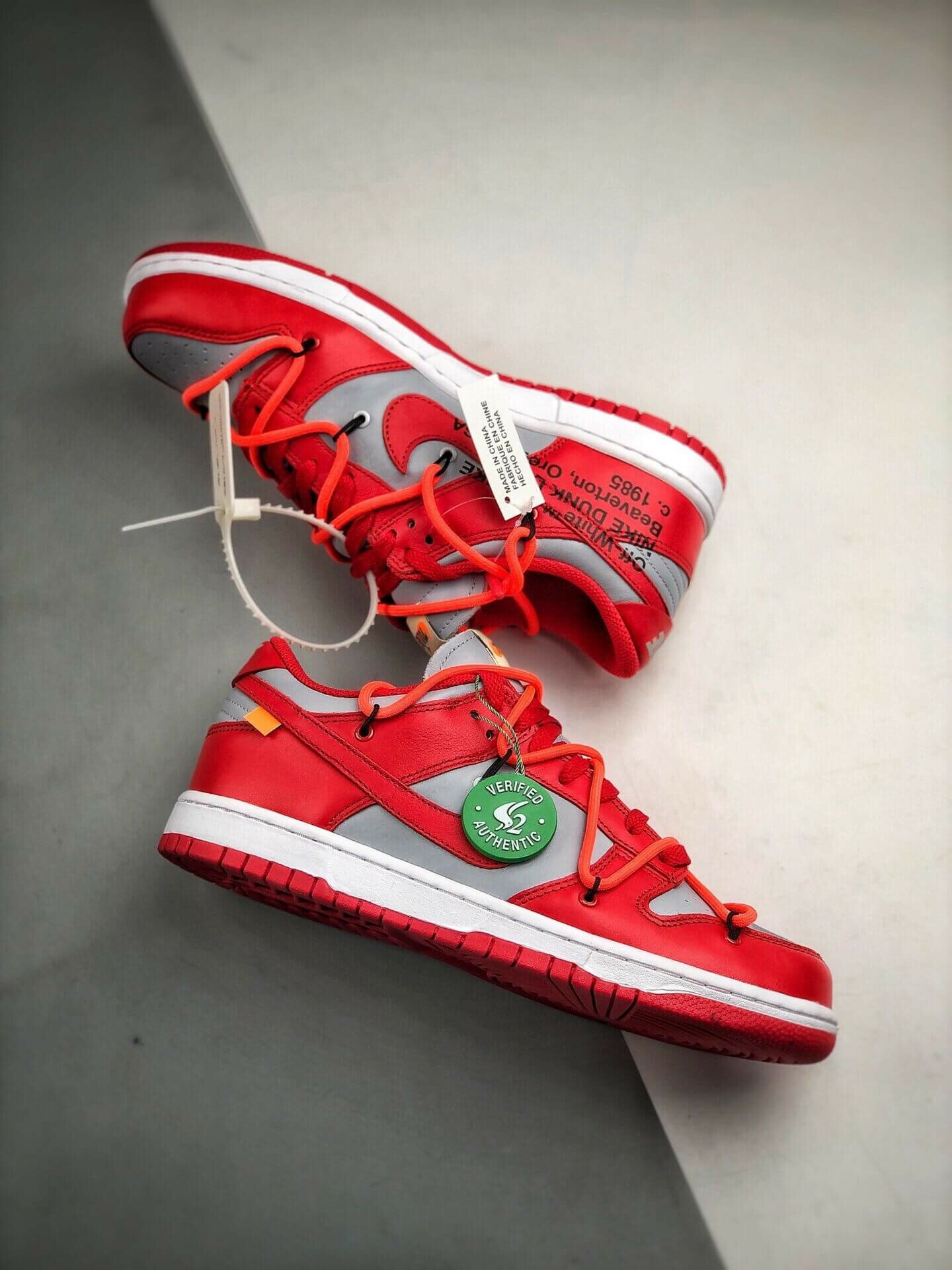 Off-white X Dunk Low University Red Ct0856-600 Women u2019s Size 5.5  u2013 10.5 Us