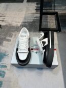 Prada Leather Fashion Sneakers Black White