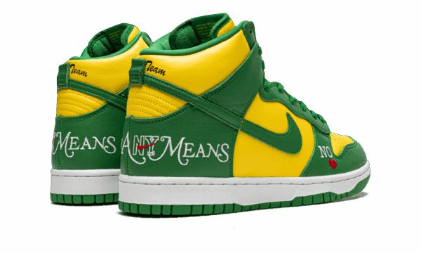 SB Dunk High "Supreme - By Any Means - Green/Yellow" - Image 3
