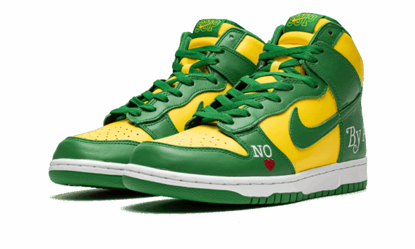 SB Dunk High "Supreme - By Any Means - Green/Yellow" - Image 2