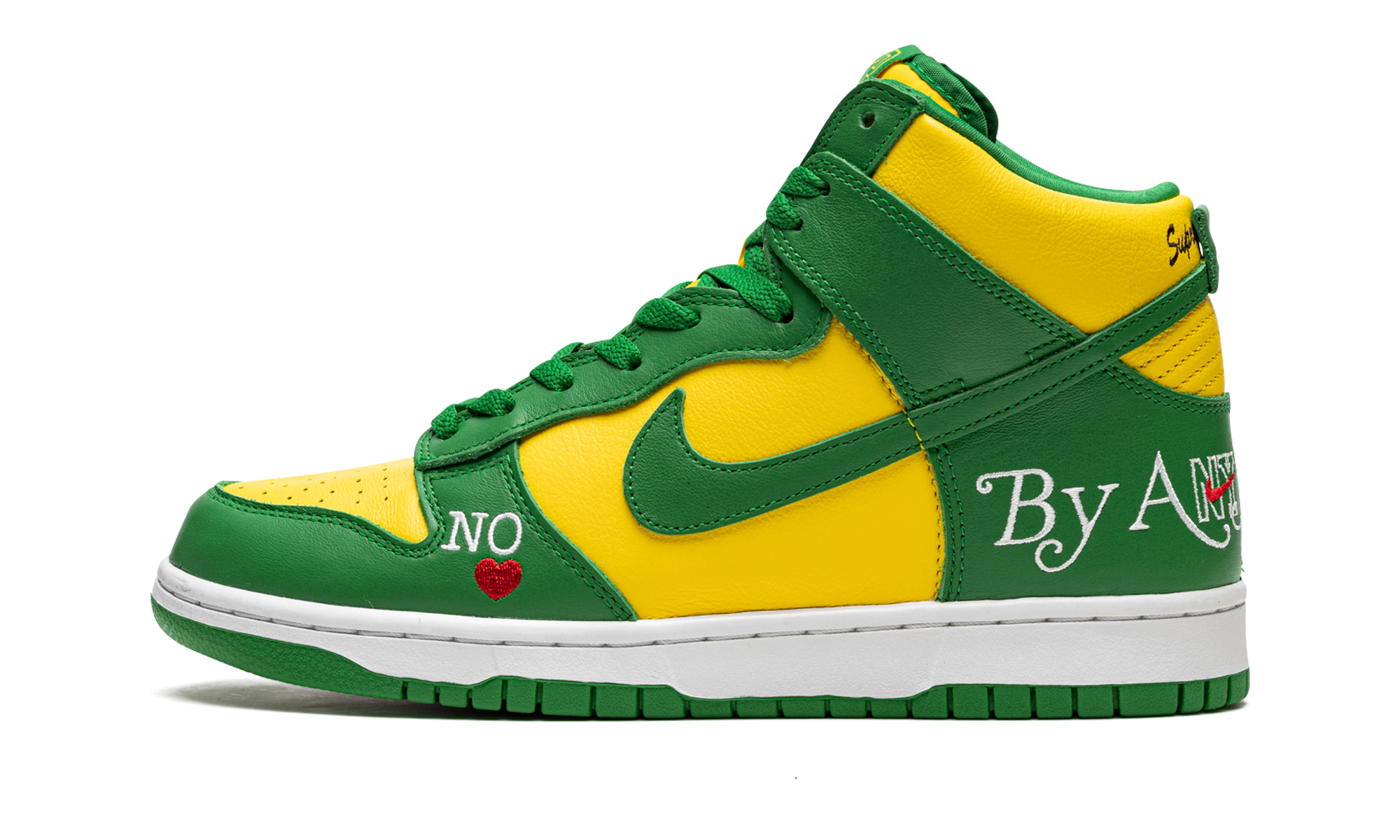 SB Dunk High "Supreme - By Any Means - Green/Yellow"
