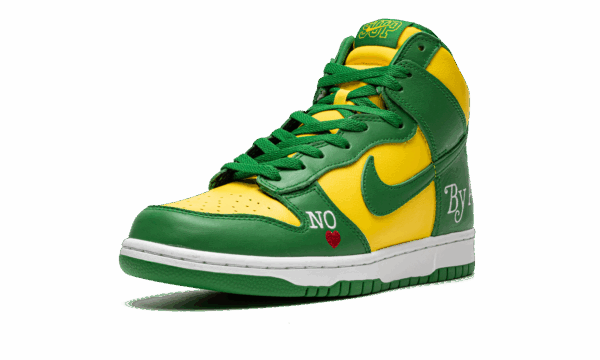 SB Dunk High "Supreme - By Any Means - Green/Yellow" - Image 4