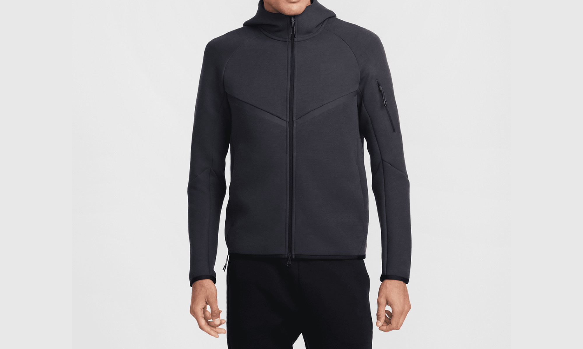 Tech Men's Full-zip Windrunner Hoodie Mens Style "BLACK/ANTHRACITE"