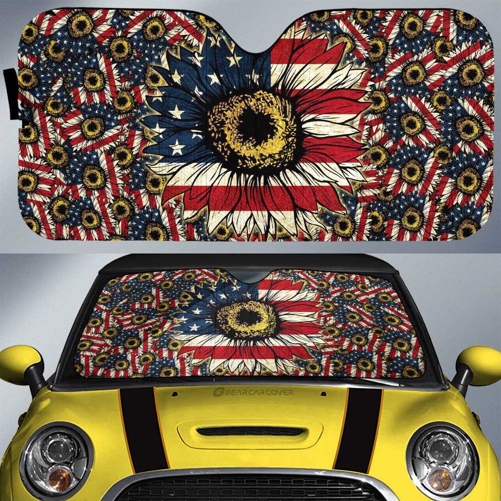 American Sunflower All Over Print Car Sunshade