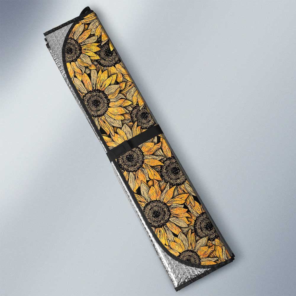Yellow Sunflower All Over Print Car Sunshade - Image 3