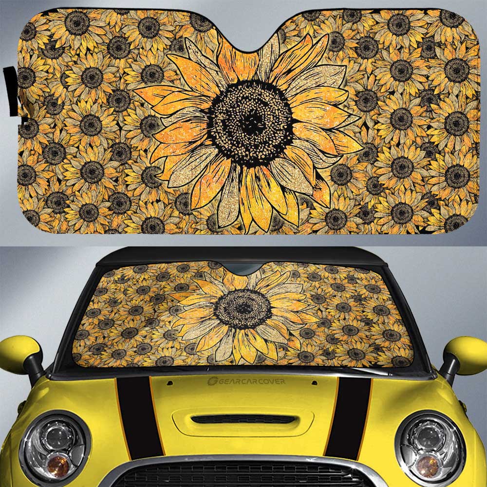 Yellow Sunflower All Over Print Car Sunshade